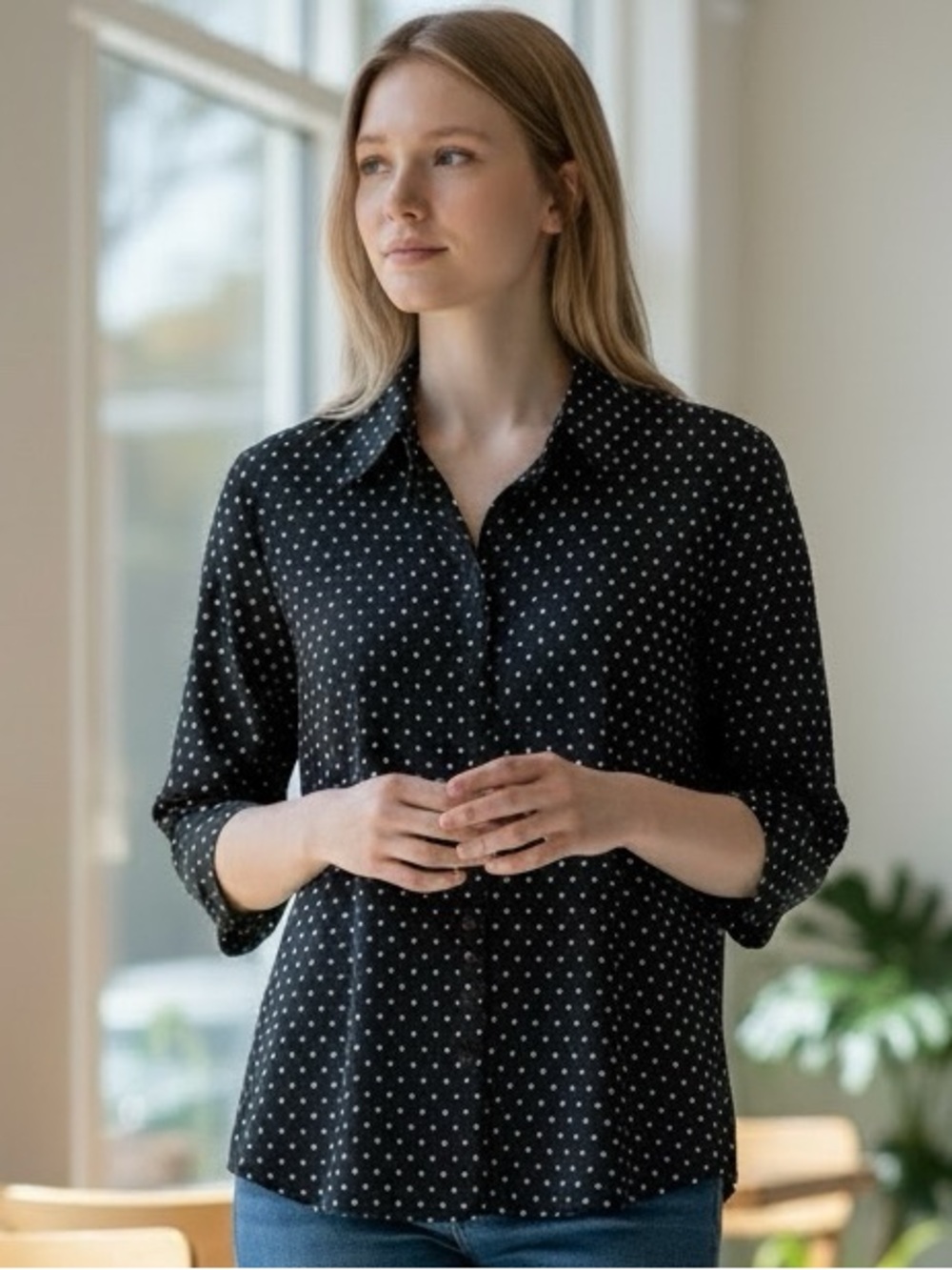 Great Northwest Clothing Co. Polkadot Blouse, M